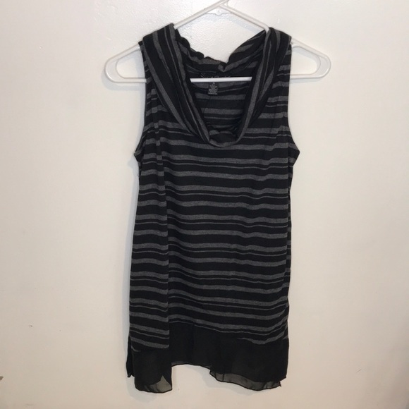 NWT French Laundry black cowl neck sleeveless blouse - Picture 2 of 7